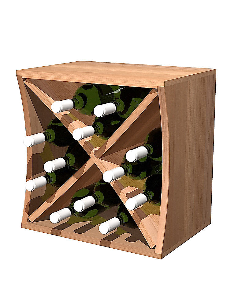 Concave Curvy Wine Cube with Diamond Insert