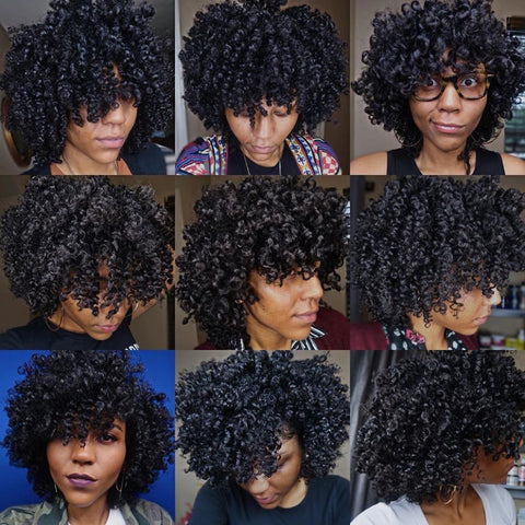 @foxynaturally defined curly hair twist outs using products from Bask & Bloom Essentials
