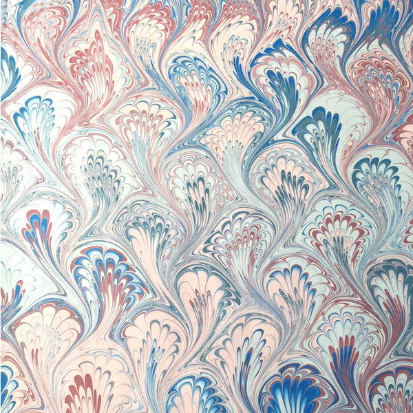 Peacock marbled paper