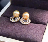 18k gold white pearl earring