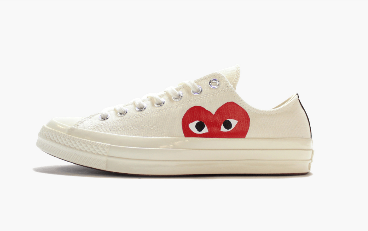 cdg converse white low top