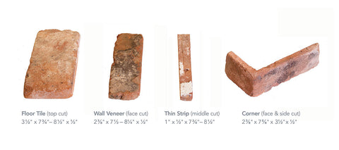 Reclaimed Thin Brick Custom Sizes