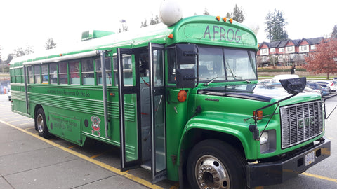 Aboriginal family resources AFROG  bus at Children at the heart of the Matter conference in BC