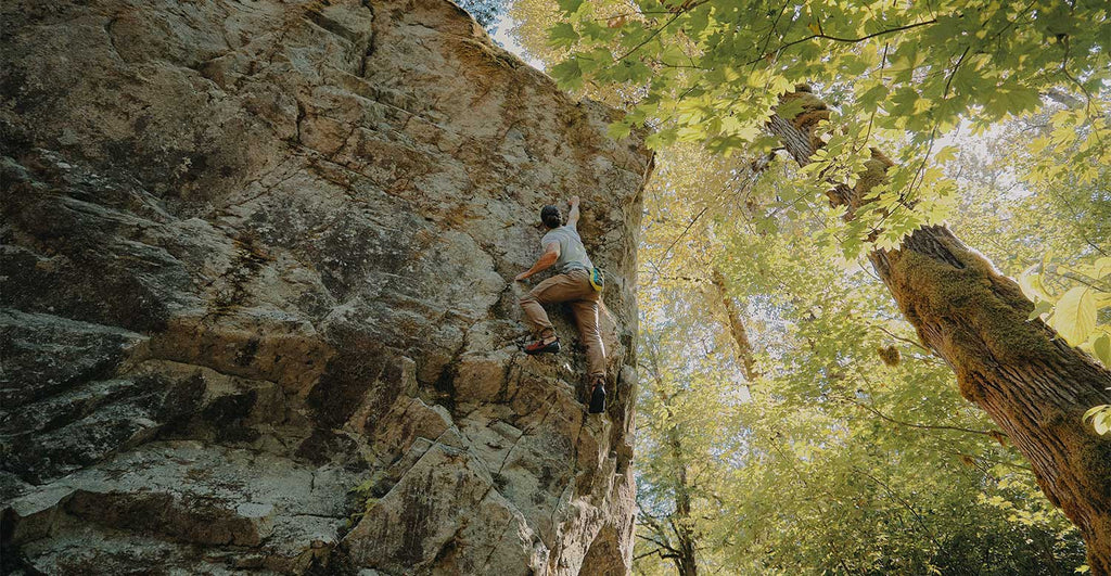 Rock Climbing in DUER Pants