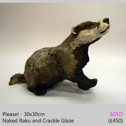 baby badger sculpture