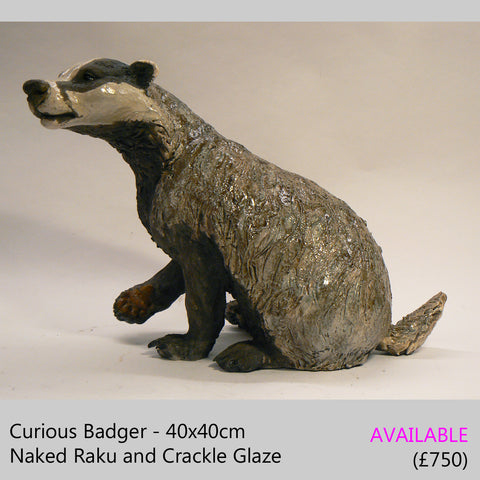 Large badger sculpture