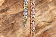 Bracelets magnétiques femme - coloris argenté et coloris rosé