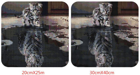 Effet pixelisé Broderie Diamant "Chat ou Tigre ?