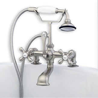 Cambridge Plumbing Clawfoot Tub Deck Mount Brass Faucet With Hand