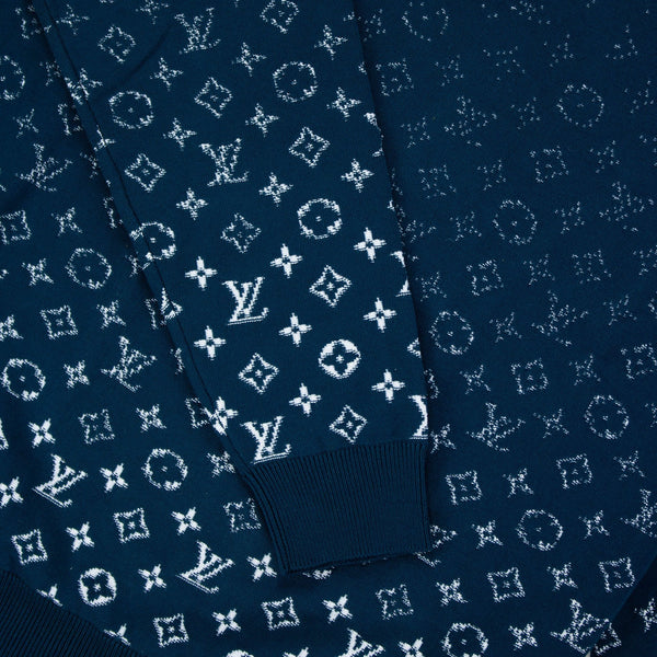 Louis Vuitton Blue Monogram Ombre Effect Jacquard Denim Shorts M