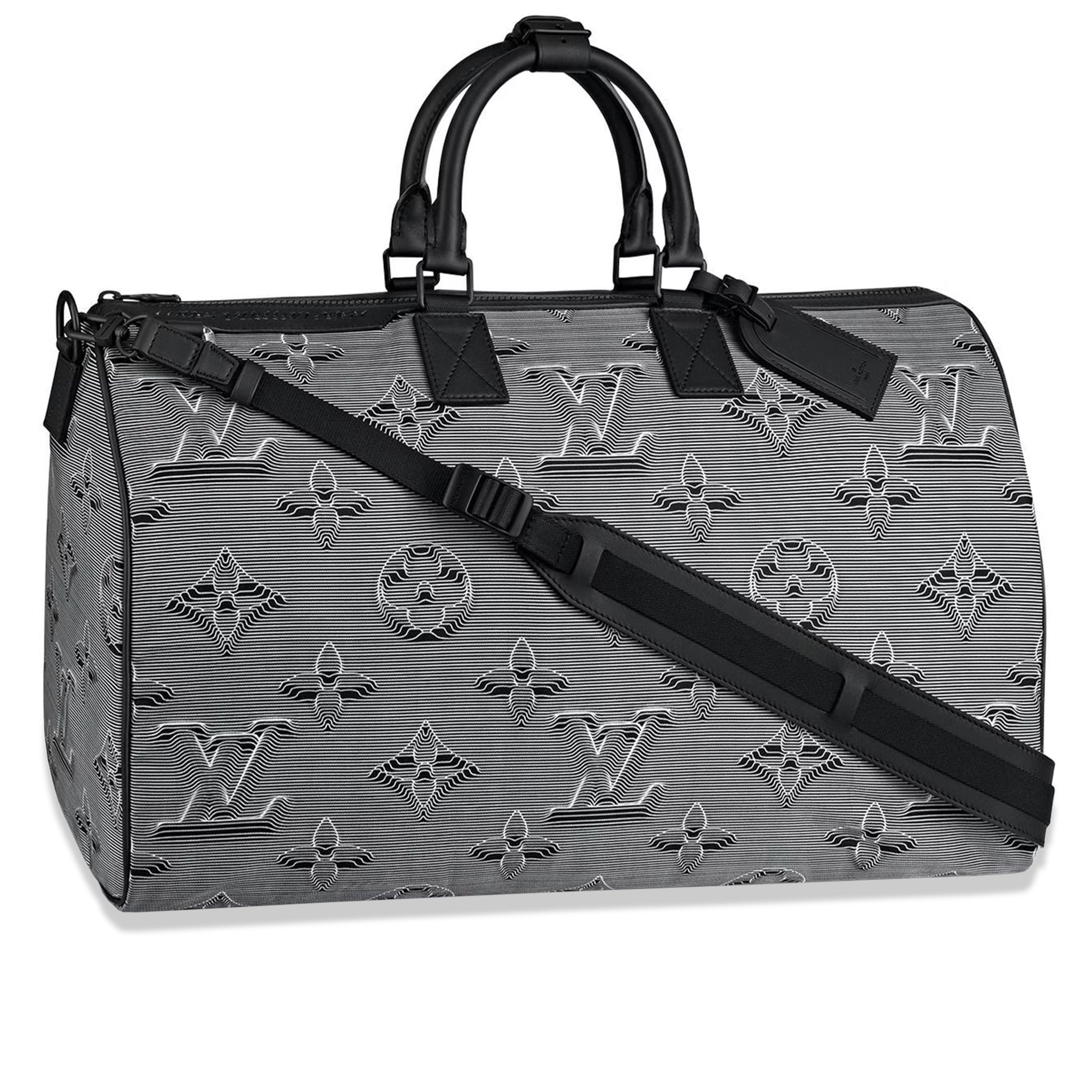 Louis Vuitton Virgil Abloh Black & White Monogram 3D Nylon 2054 Messenger, 2020 (Like New), Handbag