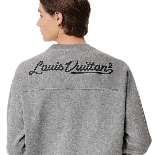 Louis Vuitton Damier Spread Printed Sweatshirt Grey. Size 5XL