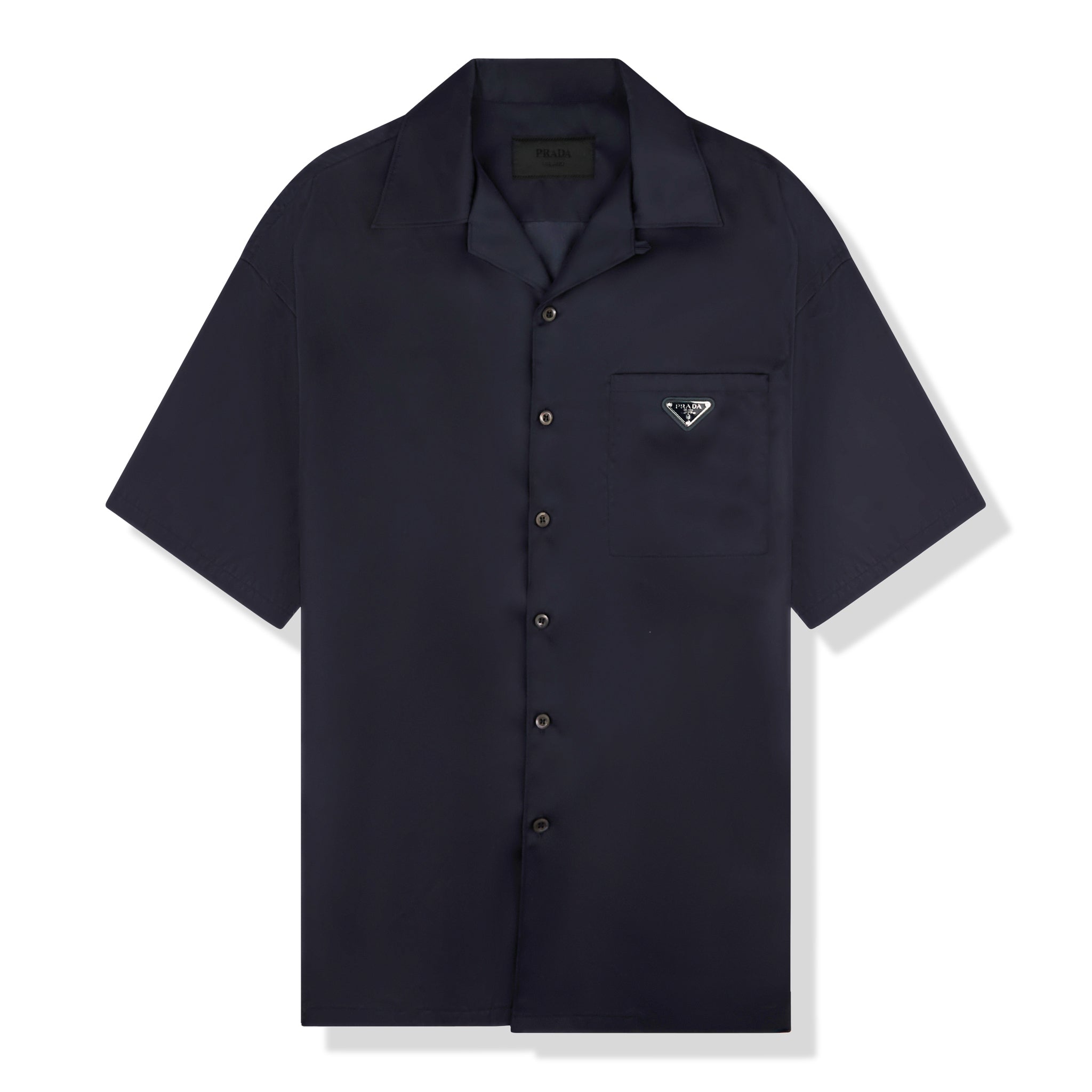 Black Triangle logo-plaque Re-Nylon short-sleeved shirt, Prada