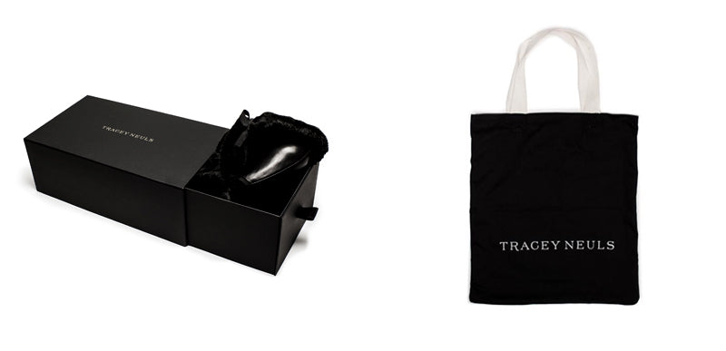 Black Tracey Neuls Tote bag and Luxury Sliding shoe box with Fur Bags