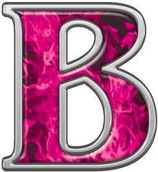 letter pink purple letters reflective flames inferno weston alphabet numbers signs westonsigns lettering vinyl numbering inc monogram preschool clipart