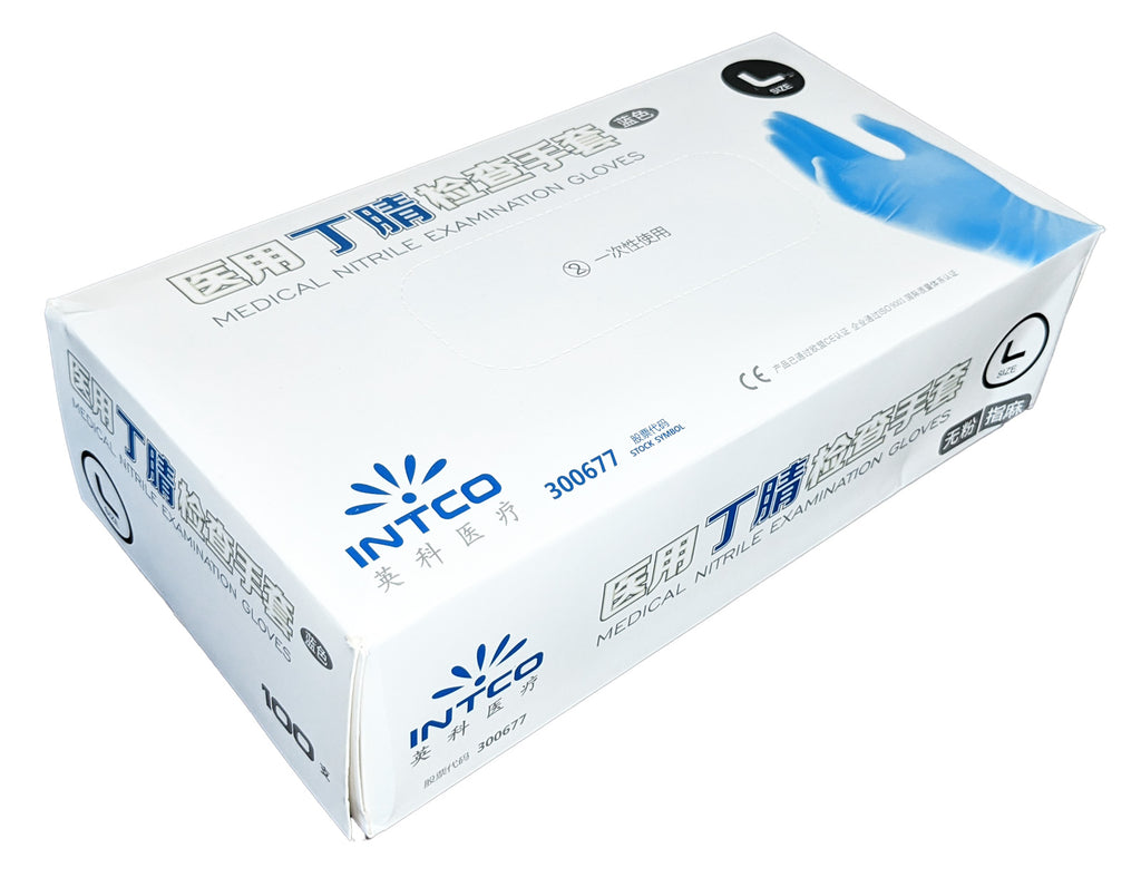 Intco Nitrile Medical Examination Gloves, Box of 100, L – Quality MRO
