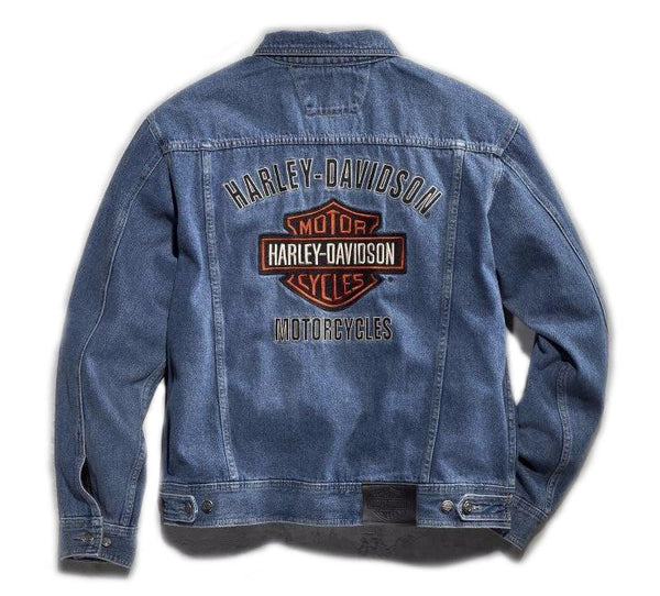 Men's Bar \u0026 Shield Logo Denim Jacket