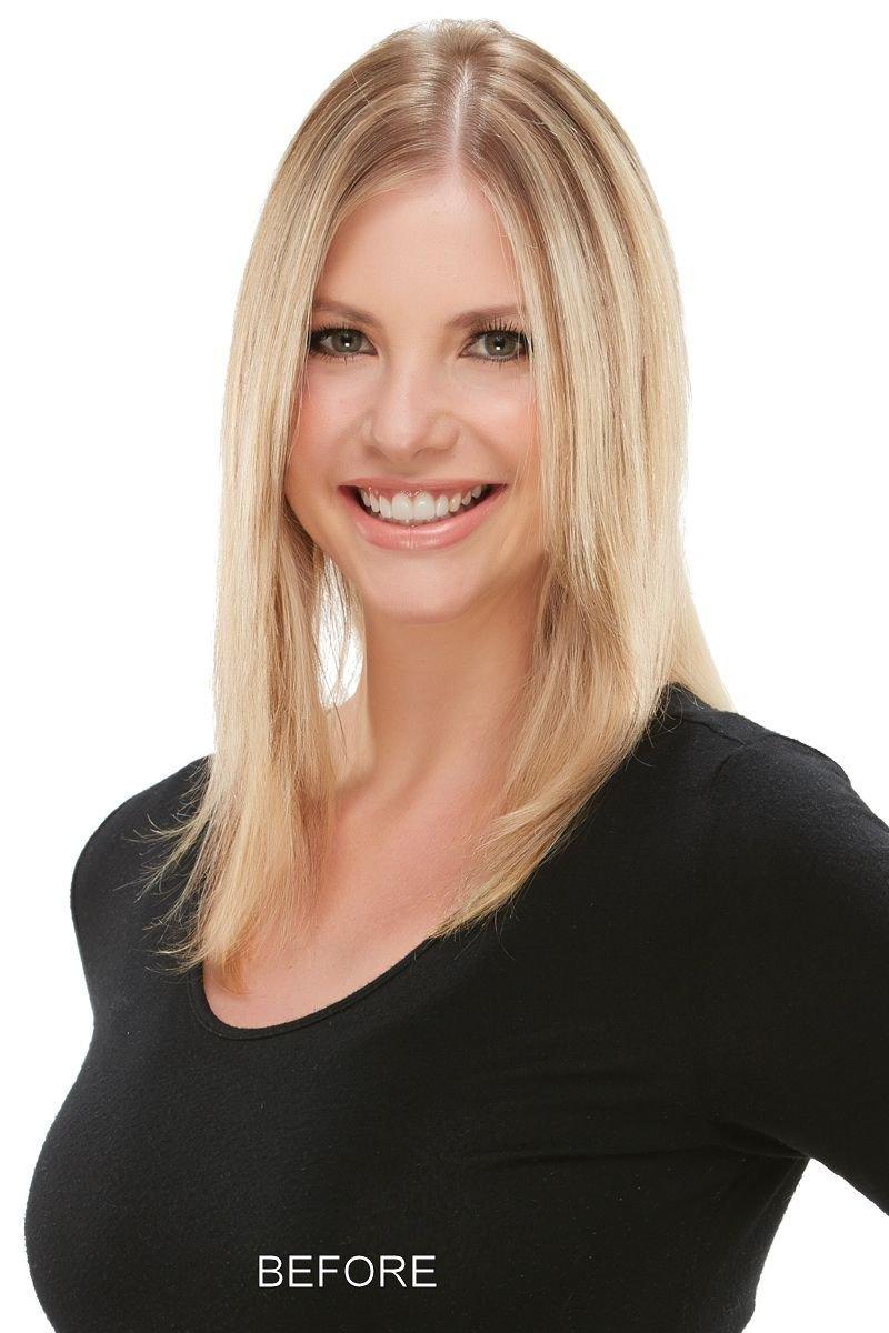 Top Style 12" Human Hair Addition (Renau Colors) | 100% Remy Human Hair Piece (Monofilament Base)