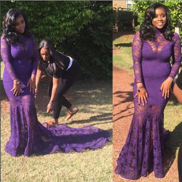 purple plus size prom dress