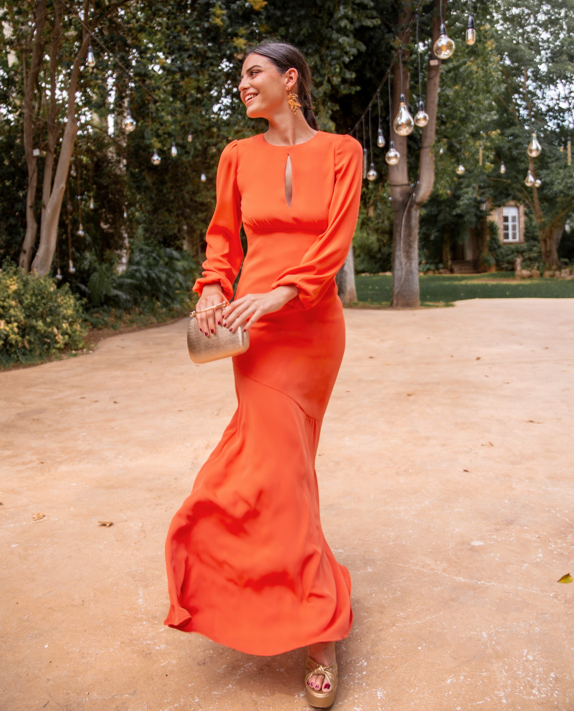 Vestido de Invitada Largo Naranja | Colección Invitadas