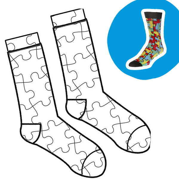 Color Your Own Autism Awareness Sock For Autism Awareness Month John