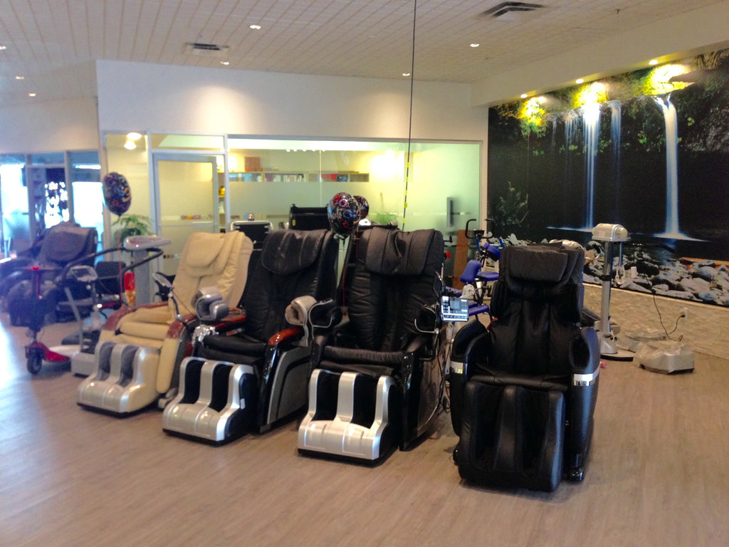 Massage chairs in Richmond showroom