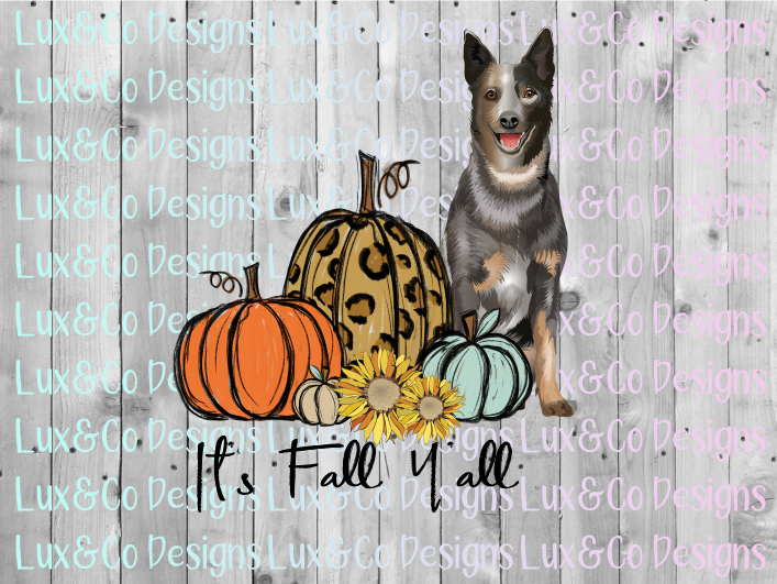 Download Its Fall Yall Cheetah Sunflower Dog Blue Heeler ...