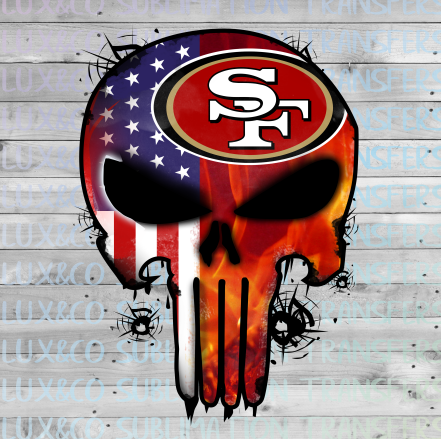 San Francisco 49ers Punisher Skull Football Sublimation Transfer – Lux & Co