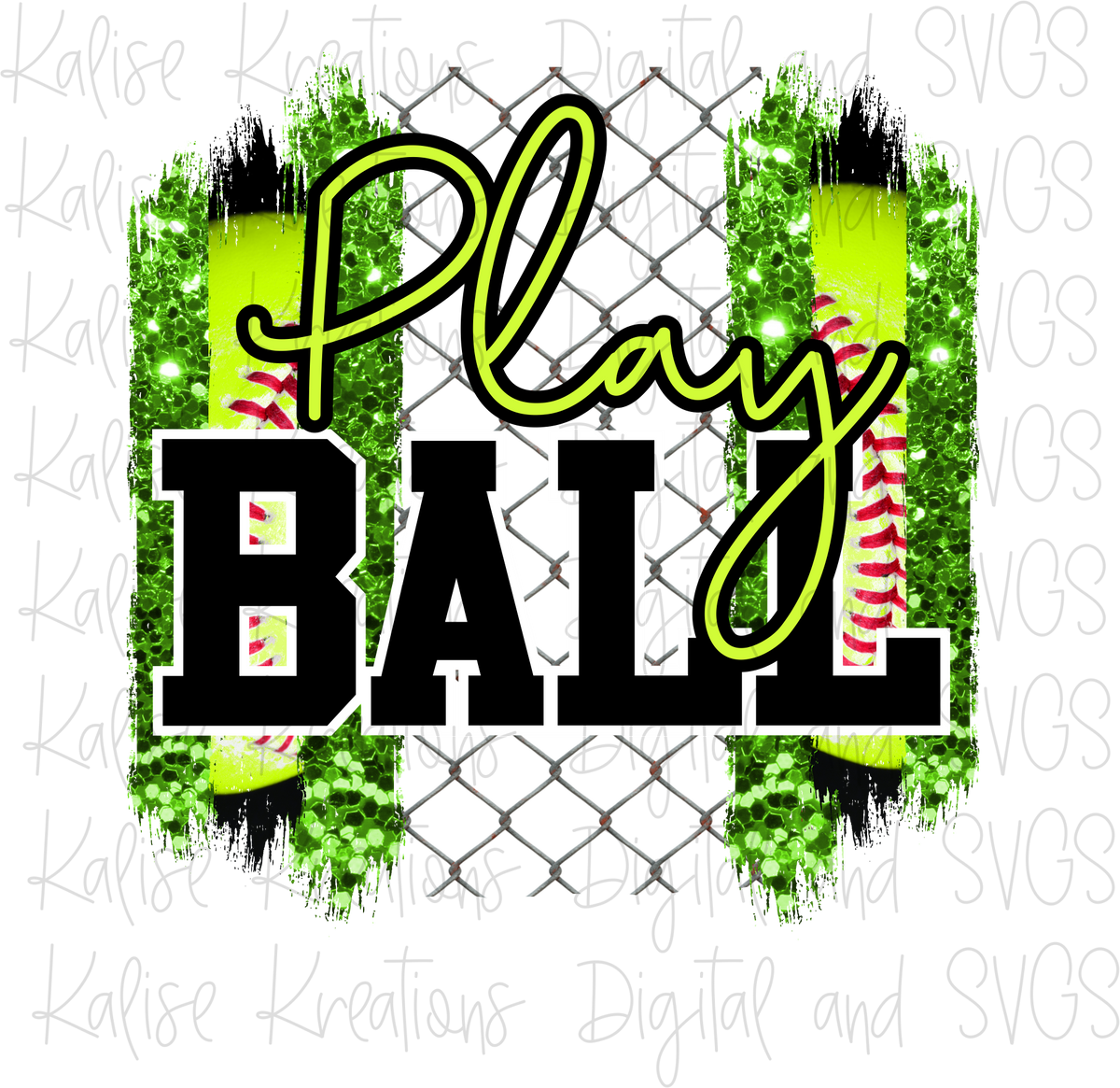 Play Ball Softball Green Sublimation Transfer – Lux & Co
