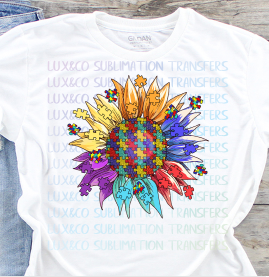 Download Autism Sunflower Sublimation Transfer - The SVG Corner