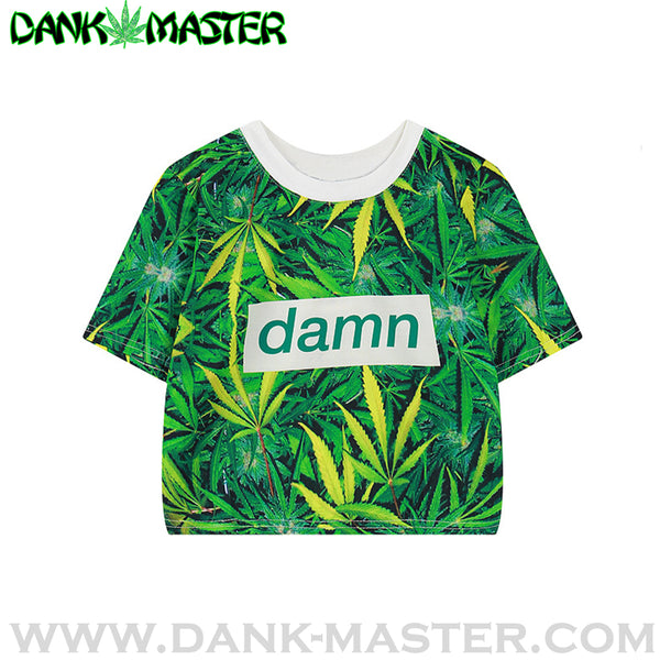 Dank Master damn weed crop tee 420 stoner fashion ganja pot leaf cannabis marijuana
