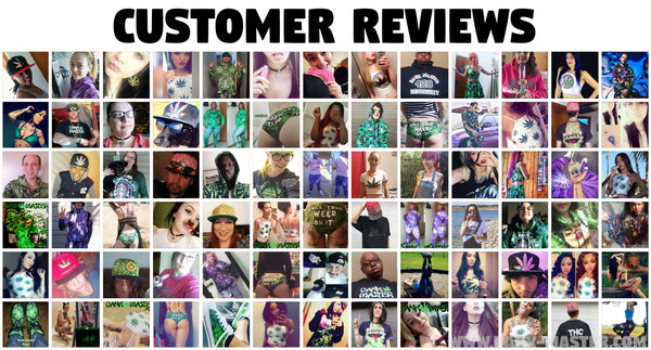 Dank Master customer reviews 420 Apparel weed clothing, marijuana fashion, cannabis shoes, hoodies, pot leaf shirts and hats for stoner men and women.