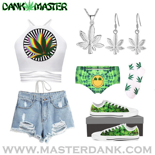 Dank Master 420 Apparel weed clothing, marijuana fashion, cannabis shoes, hoodies, pot leaf shirts and hats for stoner men and women outfit crop top