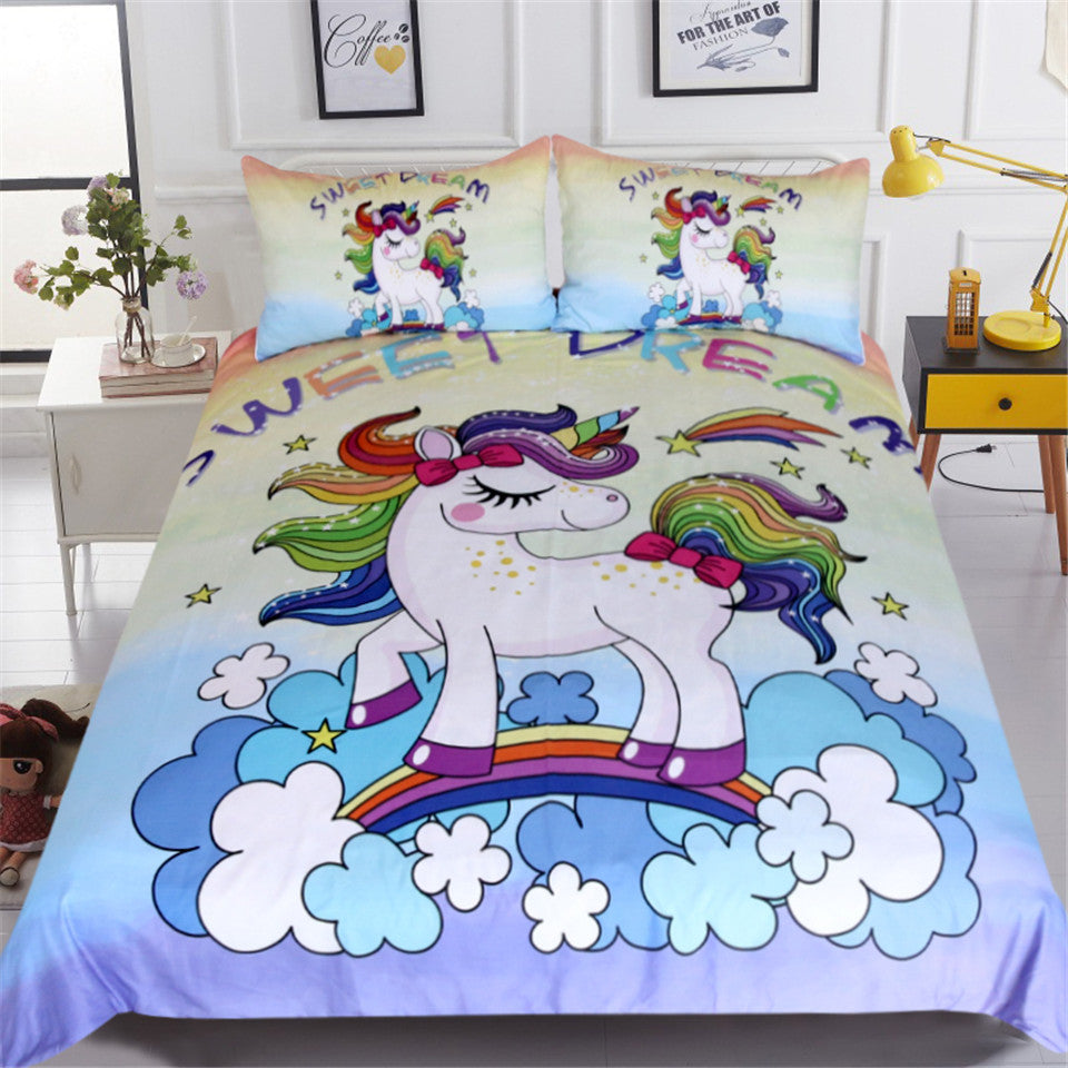 Beddingoutlet Rainbow Unicorn Bedding Set Cartoon Single Bed Duvet