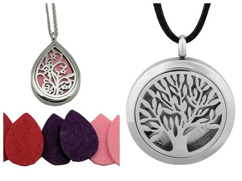 Wonderful Scents Wearable Diffuser Lockets in Leather and Steel Chain
