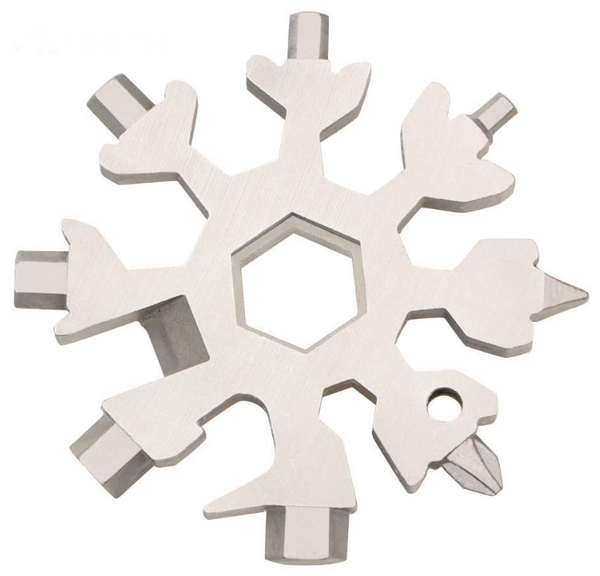 Snowflake Multitool 18 in 1 Snowflake Multi-Tool,Stainless Steel 18-in-1 Snowflake Multi Tool,Stainless Steel Snowflake Bottle Opener,Great Christmas Gift