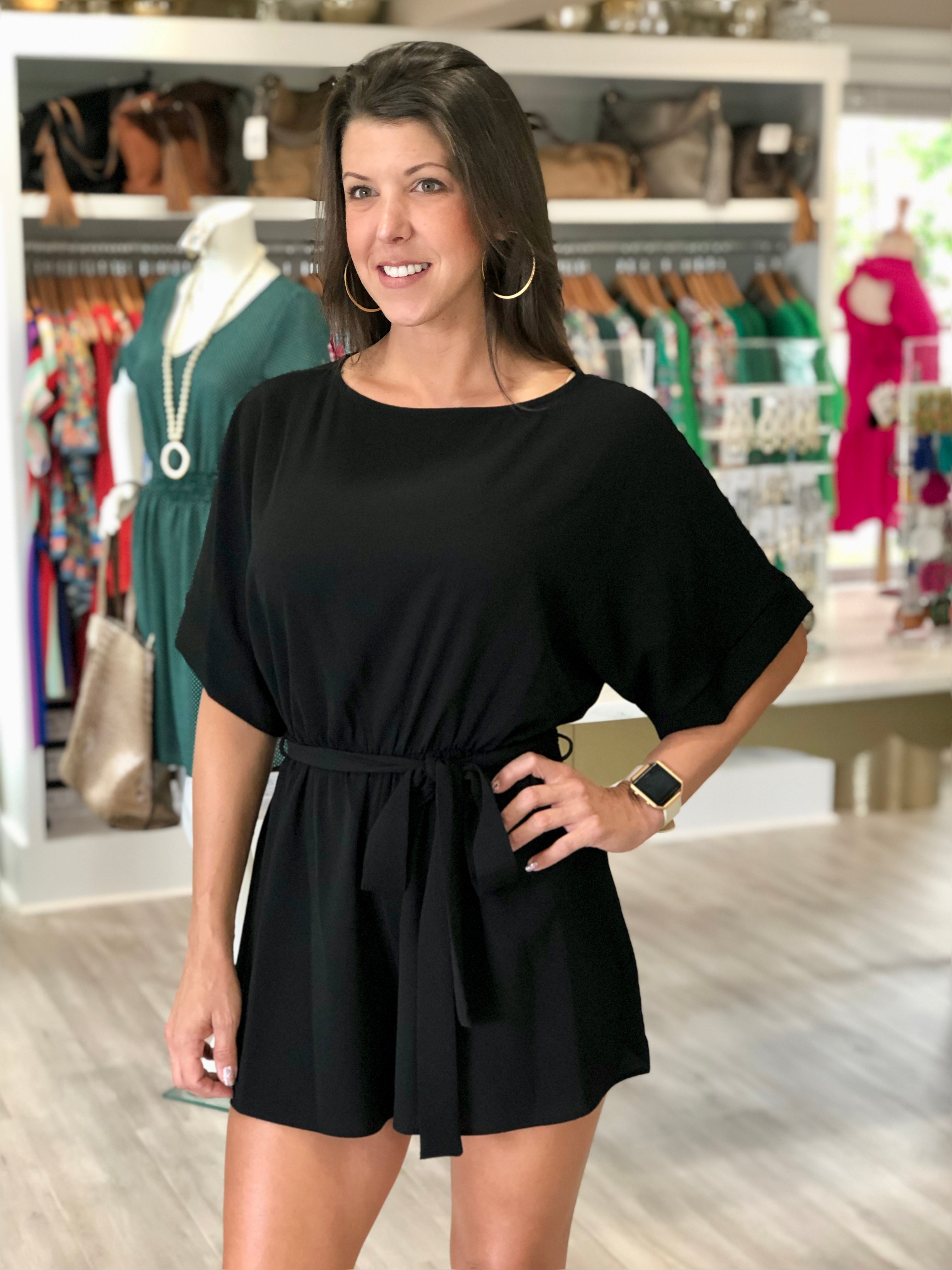 Boat Neck Kimono Romper