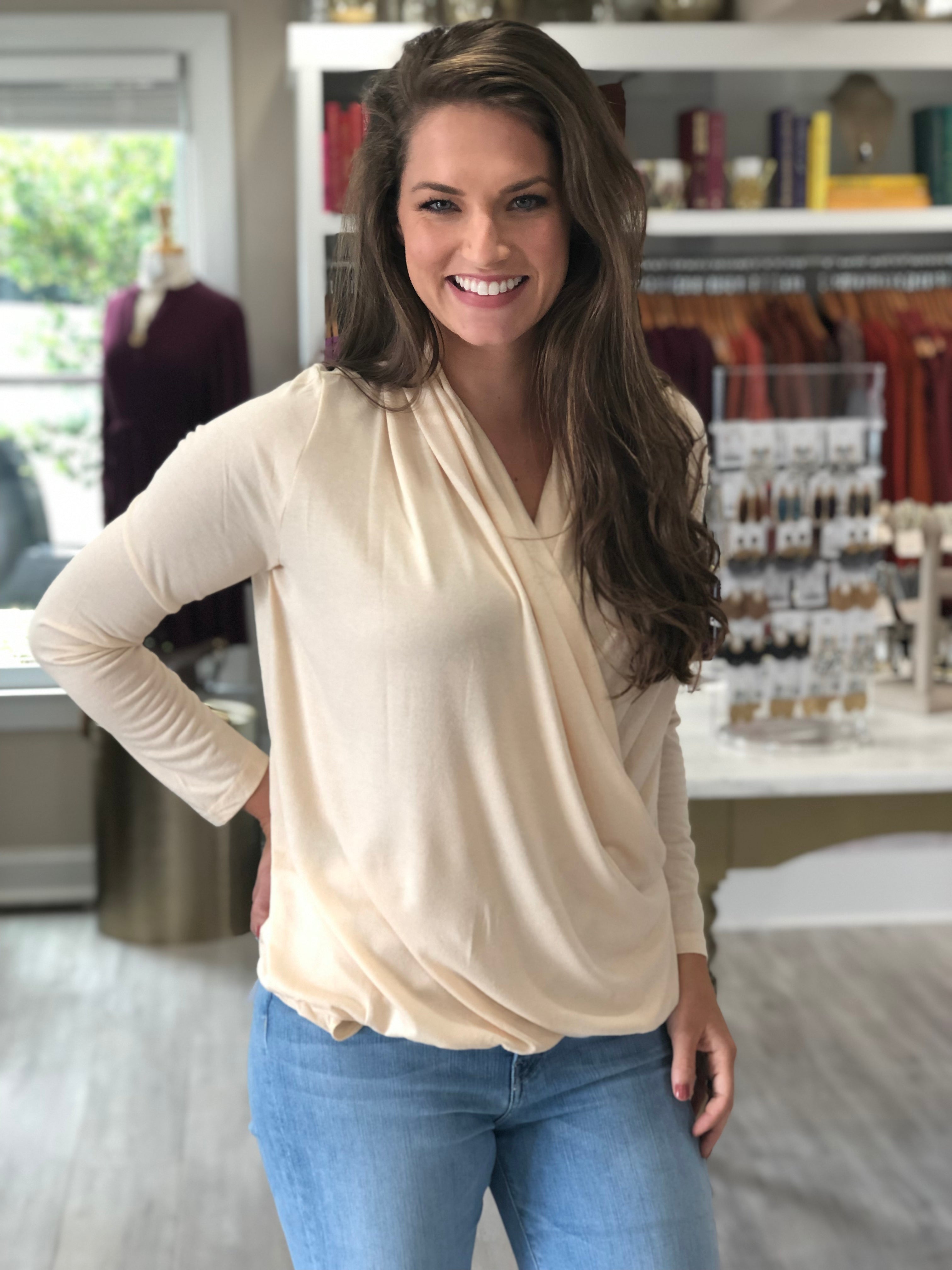 Surplice Knit Top