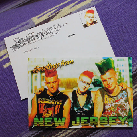 greetings from new jersey punks postcard 
