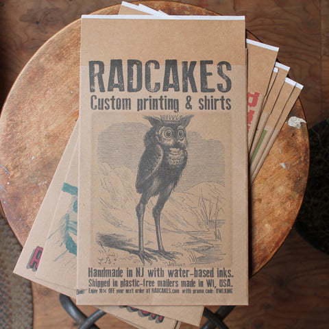 Radcakes Custom Mailer printing with full color custom artwork