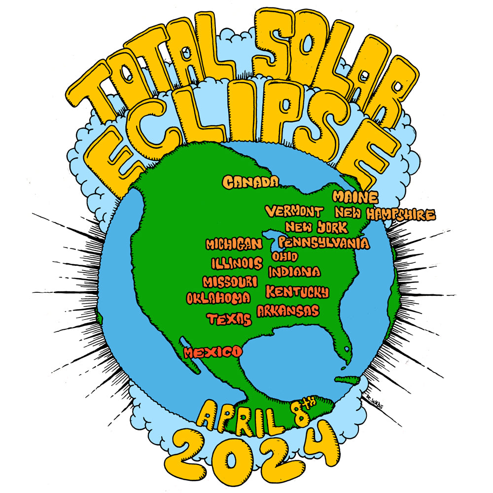 2024 Total Solar Eclipse shirt with USA Totality path map RAD Shirts Custom Printing