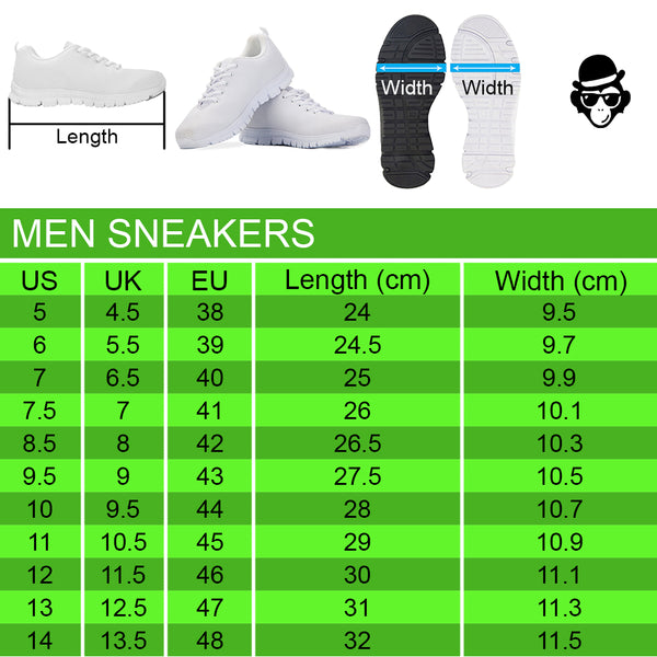 SNEAKERS SIZE CHARTS FOR MEN