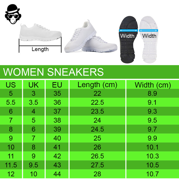 SNEAKERS SIZE CHARTS FOR WOMEN