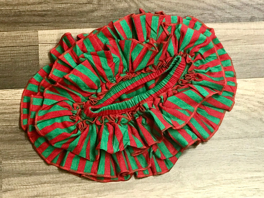 Red and green skirted bloomers - Paisley Bows
