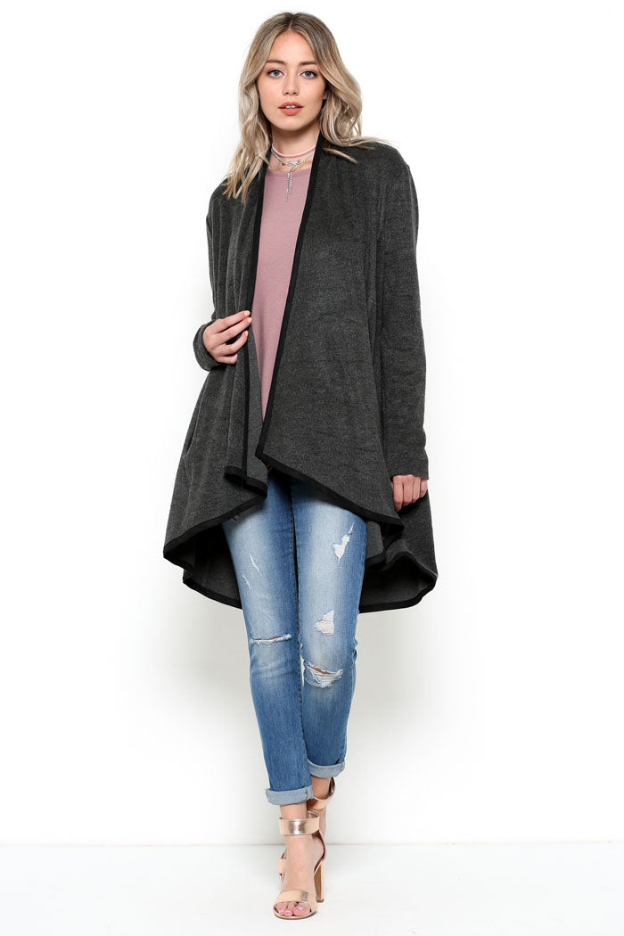 Everyday Basic Cardigan : Charcoal