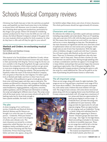 Sherlock And Cinders Review Music Teacher Magazine