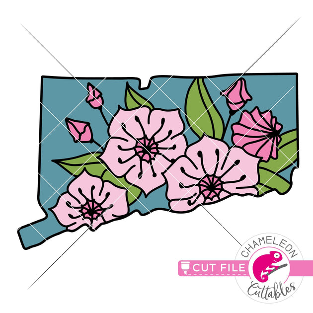 Connecticut state flower Mountain Laurel layered svg png dxf eps jpeg