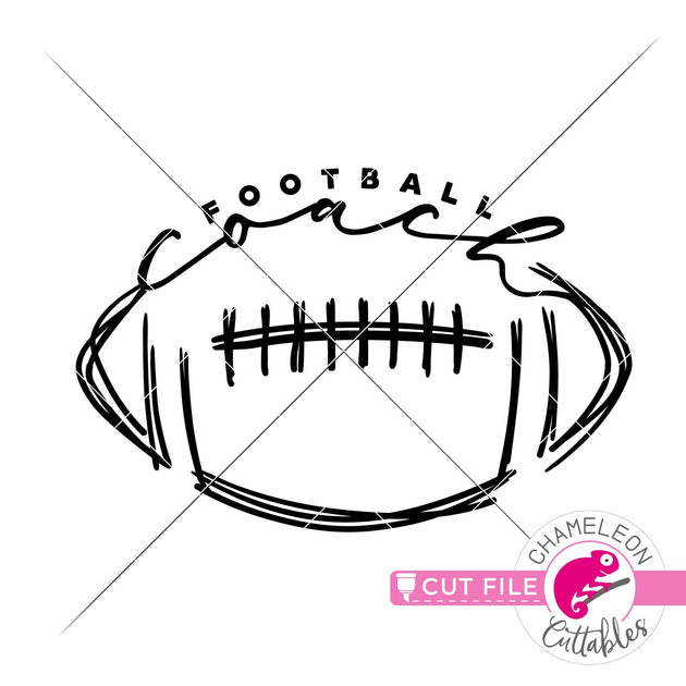 Football Coach Sketch Drawing svg png dxf eps jpeg Chameleon Cuttables