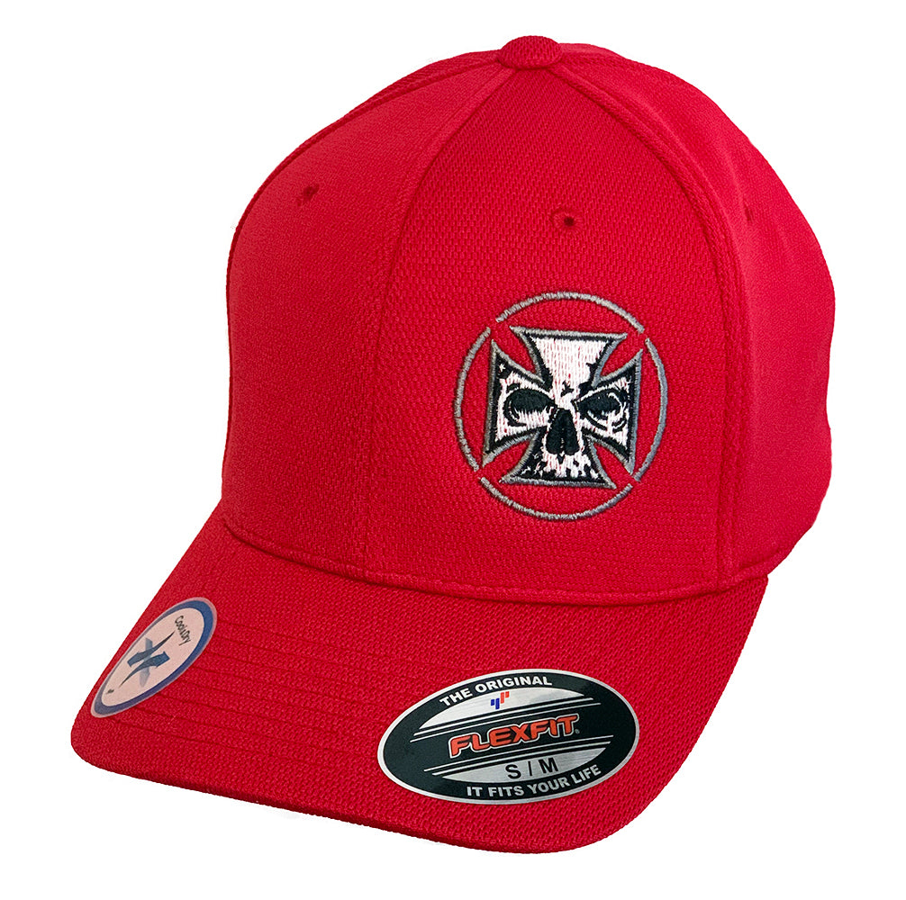 Flexfit "Never Fade" Red - White Maltese Cross – Behind | Inspirational Clothing & Apparel