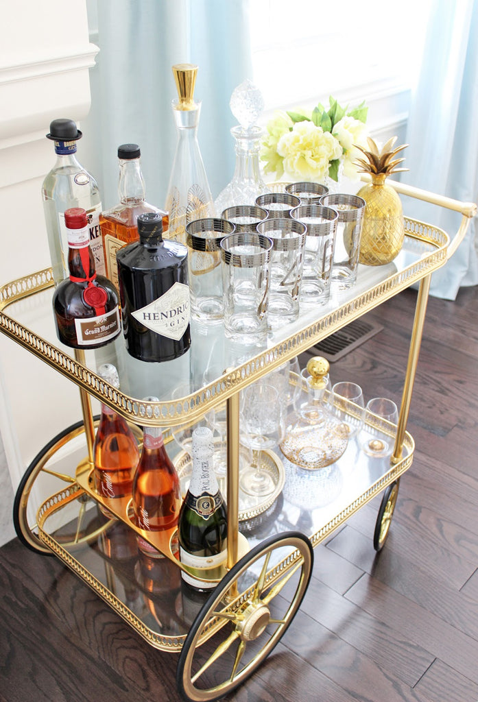 how to style your home bar cart
